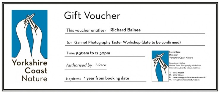 Gannet Photography 1 to 1 Workshop Gift Voucher