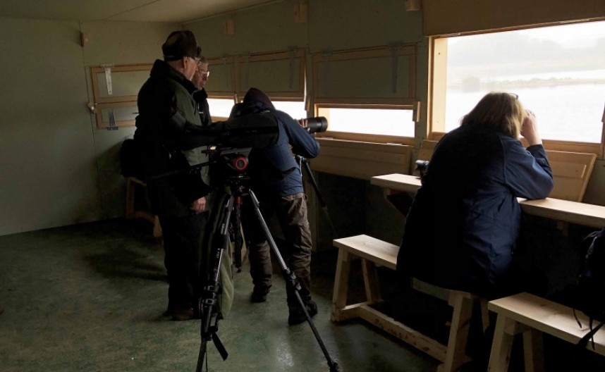 YCN Birding Group in the new Filey Dams Hide © Richard Baines