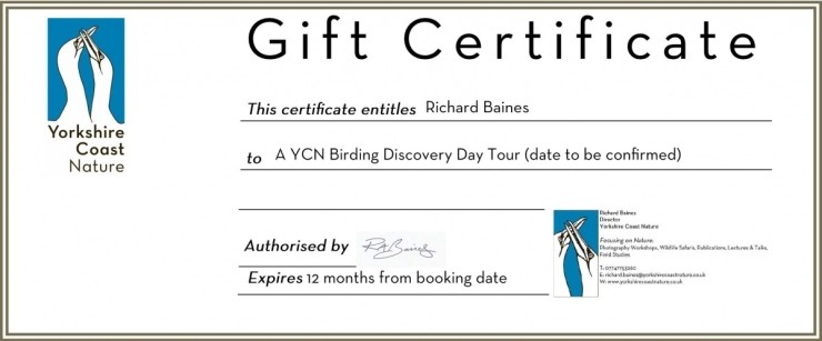 Yorkshire Birding Discovery Days Gift Voucher