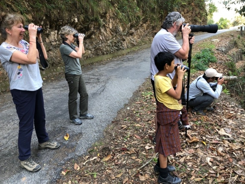  Jungle birding with our YCN & Red Panda team© Richard Baines