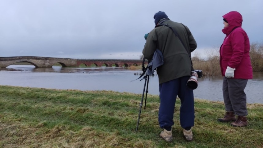 Otter watching on the River Derwent on Jono's Wetland Day December 2021